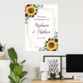 Sonnenblumen Burgund Rose Geometric Wedding Willko Poster (Heimbüro)