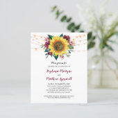 Sonnenblumen Burgund Rose Lights Budget Hochzeit (Stehend Vorderseite)