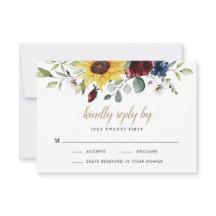 Sonnenblumen Burgund Rose Navy Blue Rustic Hochzei