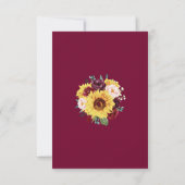 Sonnenblumen Burgundy Blume Goldene Hochzeit Save The Date (Rückseite)