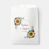 Sonnenblumen Burgundy Floral Geometric Wedding Geschenktütchen (Vorderseite)