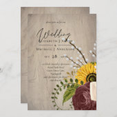 Sonnenblumen Burgundy Marsala billig Budget Hochze (Vorne/Hinten)