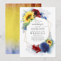 Sonnenblumen Burgundy Red and Navy Blue Hochzeit i