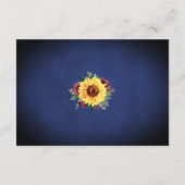 Sonnenblumen Burgundy Rose Navy Blue Empfang Begleitkarte (Rückseite)