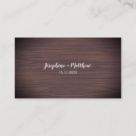 Sonnenblumen Burgundy Rose Wood Wedding Website Ca Visitenkarte (Rückseite)