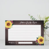 Sonnenblumen Burgundy Wood Brautparty Ratgeber Kar (Stehend Vorderseite)