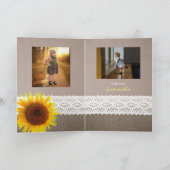 Sonnenblumen Burlap, Erste Heilige Kommune Danke Karte (Innenseite)