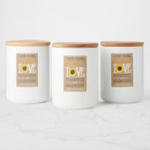 Sonnenblumen Burlap Fall Zuhause S'More Liebe Wedd Lebensmitteletikett (Flaschen)