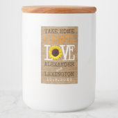 Sonnenblumen Burlap Fall Zuhause S'More Liebe Wedd Lebensmitteletikett (Vorderseite)