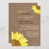 Sonnenblumen Burlap Hochzeit Probe Dinner Einladung (Vorne/Hinten)