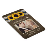 Sonnenblumen Burlap Lace Foto Speichern Sie die Da Magnet (Rechte Seite)