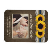 Sonnenblumen Burlap Lace Foto Speichern Sie die Da Magnet (Horizontal)