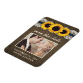Sonnenblumen Burlap Lace Foto Speichern Sie die Da Magnet (Linke Seite)