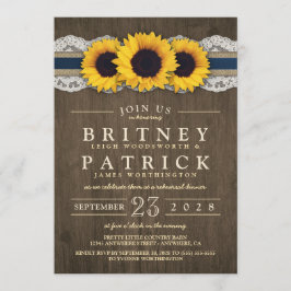 Sonnenblumen Burlap Lace Probe Dinner Einladungen