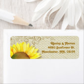 Sonnenblumen Burlap Wedding Rücksendeadresse (Insitu)