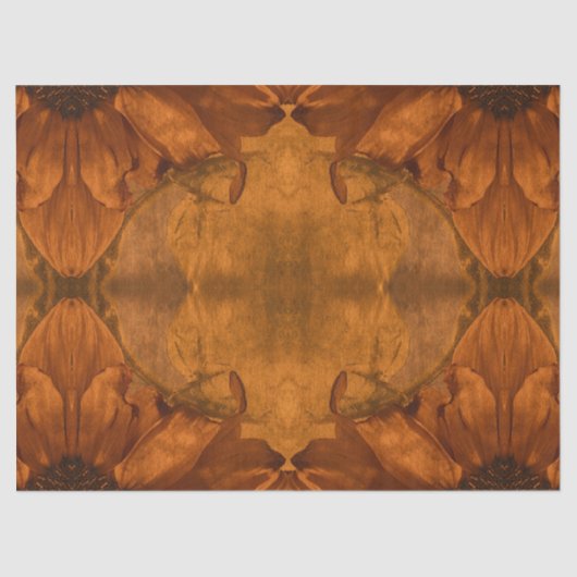 Sonnenblumen Burnt Orange Herbst Vintage Blüte Seidenpapier (Vorderseite)