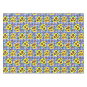Sonnenblumen Butterflies Blue Gingham Tischdecke (Vorderseite (Horizontal))