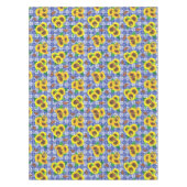 Sonnenblumen Butterflies Blue Gingham Tischdecke (Vorderseite)