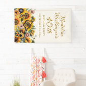 Sonnenblumen Butterfly Frauen 40. Geburtstag Banner (Insitu)