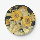 Sonnenblumen Butterfly Garden Vintages Porzellan Pappteller (Vorderseite)