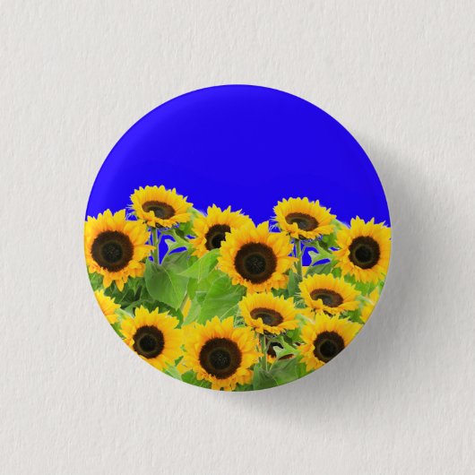 Sonnenblumen Button Ukraine Farbe Freiheit Freihei (Vorderseite)