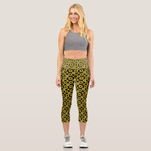 Sonnenblumen bx4 Black BG Capri Leggings