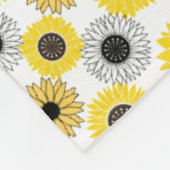 Sonnenblumen bx4 Weißes BG Fleecedecke (Ecke)