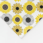 Sonnenblumen bx4 Weißes BG Fleecedecke (Ecke)