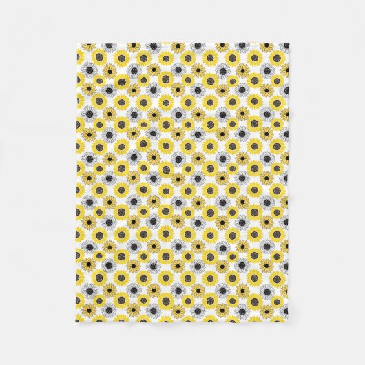 Sonnenblumen bx4 Weißes BG Fleecedecke (Vorderseite)