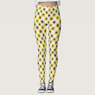 Sonnenblumen bx4 Weißes BG Leggings