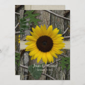 Sonnenblumen-Camouflage-Hochzeit Einladung (Vorne/Hinten)