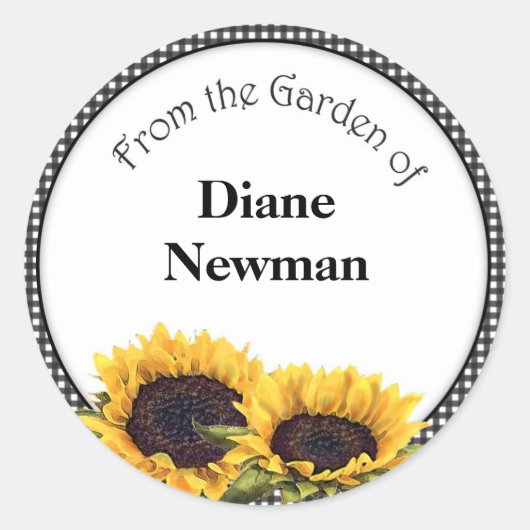 Sonnenblumen Canning Jar Personalisiert Stickers (Vorderseite)