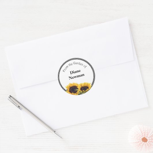 Sonnenblumen Canning Jar Personalisiert Stickers (Umschlag)