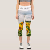 Sonnenblumen Capri Leggings (Vorderseite)