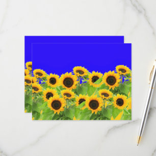 Sonnenblumen Card Ukraine Flaggenfarben - Freiheit RSVP Karte