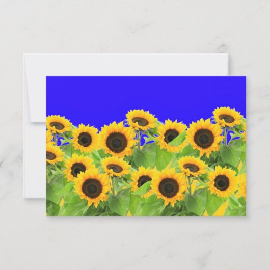 Sonnenblumen Card ukrainische Flaggenfarben - Frei RSVP Karte (Vorderseite)