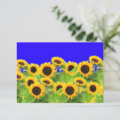 Sonnenblumen Card ukrainische Flaggenfarben - Frei RSVP Karte (Stehend Vorderseite)