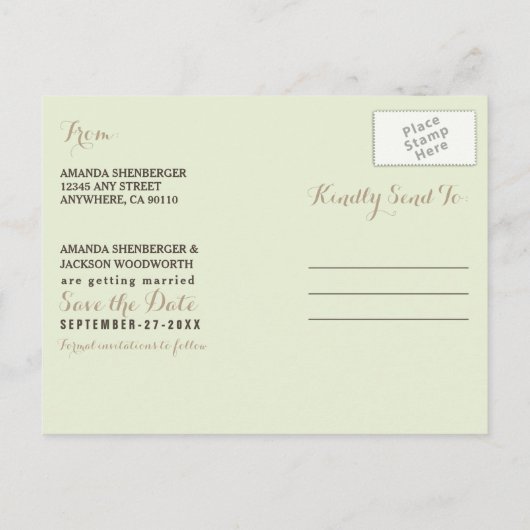 Sonnenblumen Carved Fence Save the Date Postkarten (Rückseite)