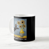 Sonnenblumen Cat Meme Art Graphic Kaffeetasse (Vorderseite Links)