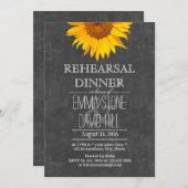 Sonnenblumen-Chalkboard Hochzeit Probe Dinner Einladung (Vorne/Hinten)