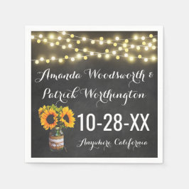Sonnenblumen Chalkboard Land Rustikale Hochzeit Serviette