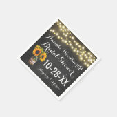 Sonnenblumen Chalkboard Land Rustikales Brautparty Serviette (Ecke)