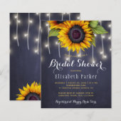 Sonnenblumen Chic rustikale Saitenleuchten Brautpa (Vorne/Hinten)