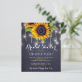 Sonnenblumen Chic rustikale Saitenleuchten Brautpa (Stehend Vorderseite)