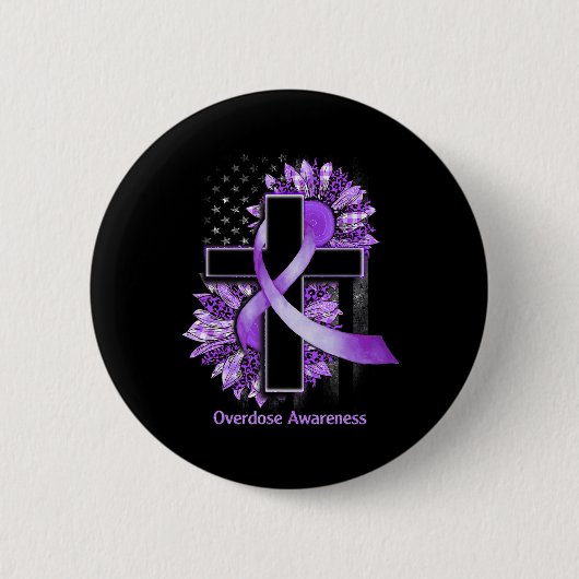 Sonnenblumen Christliche Cross Sonnenblume Überdos Button (Vorderseite)