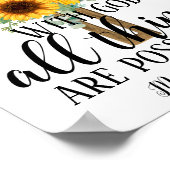 Sonnenblumen Christliche Schrift Alles Mögliche Poster (Ecke)