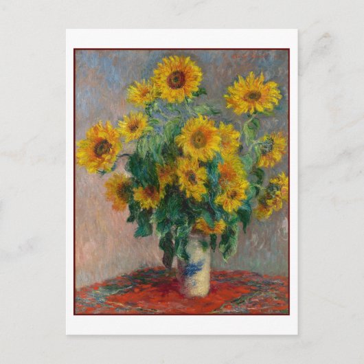 Sonnenblumen Claude Monet Schöne Kunst, Dichtung u Postkarte (Vorderseite)