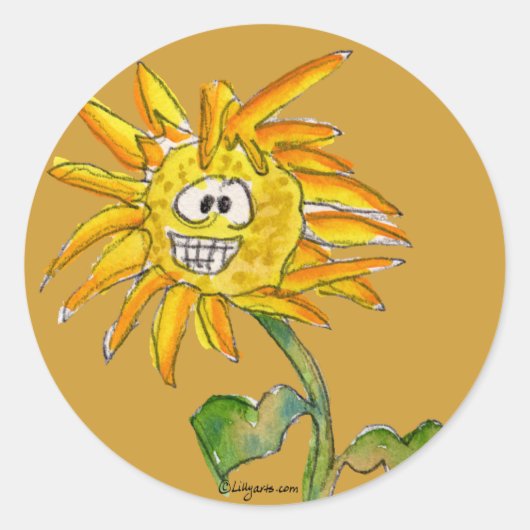 Sonnenblumen-Clipart-Aufkleber 6 Runder Aufkleber (Vorderseite)