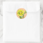 Sonnenblumen-Clipart-Aufkleber 8 Runder Aufkleber (Tasche)