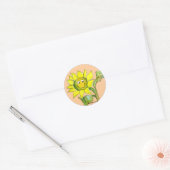 Sonnenblumen-Clipart-Aufkleber 8 Runder Aufkleber (Umschlag)
